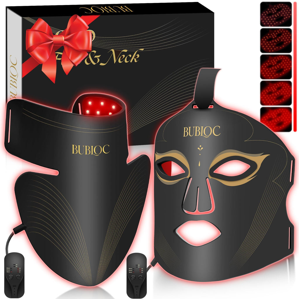 Onisdin Red Light Therapy Mask Set – 5-Level Brightness, 630nm + 850nm Infrared LED, Face & Neck, Portable