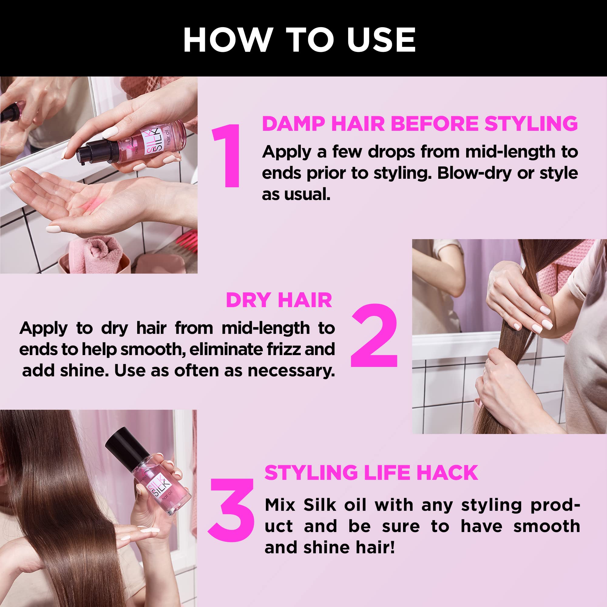 ONLY4HAIR Silk Hair Oil – Anti-Frizz, Shine & Heat Protection for All Hair Types