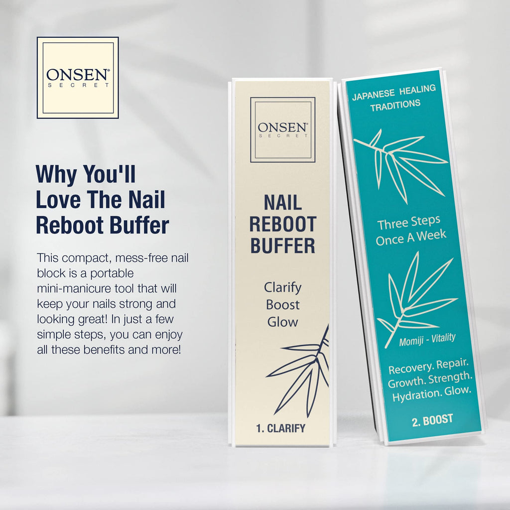 Onsen Secret Cuticle Cream Bundle | Nail Oil, Double-Sided File & Buffer
