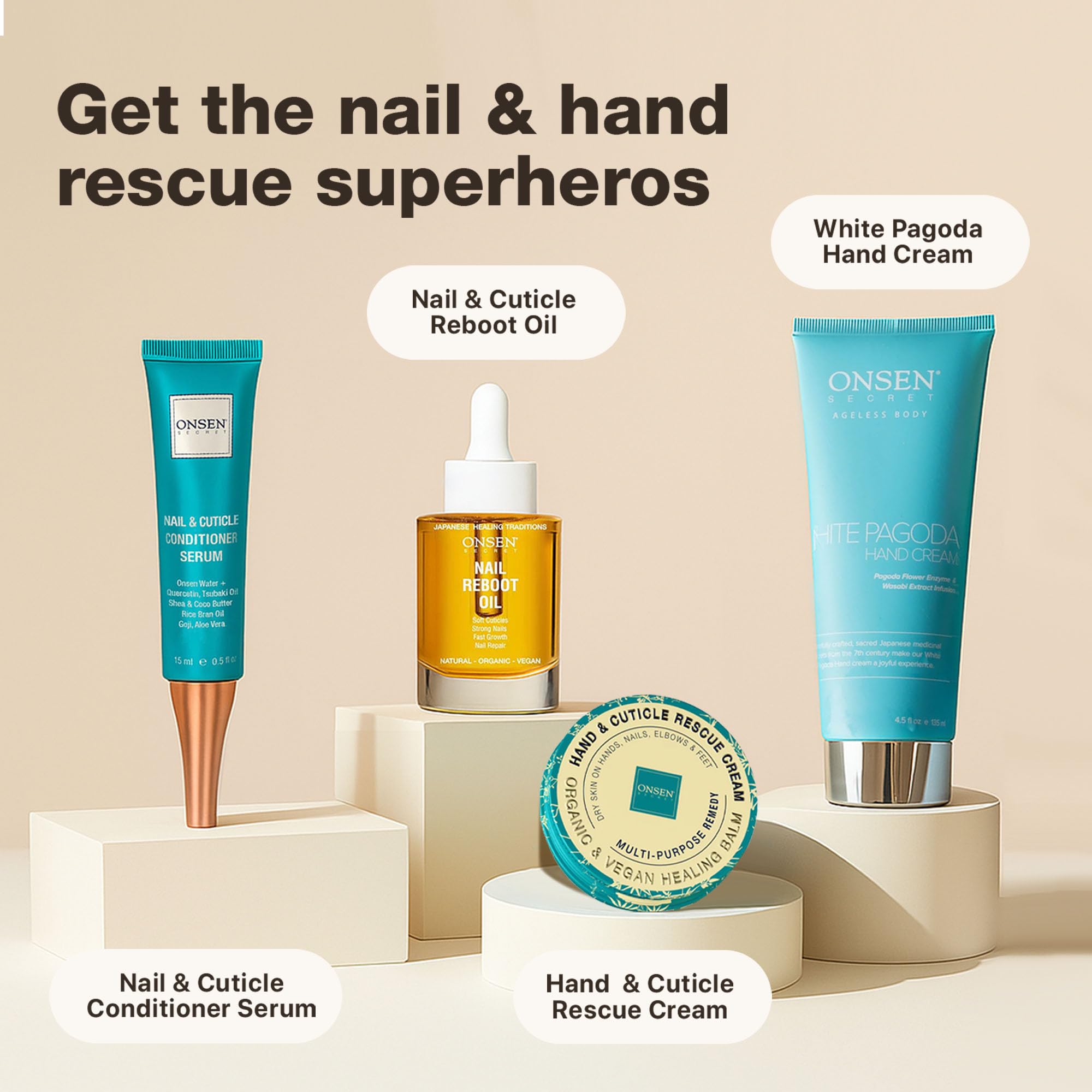 Onsen Secret Nail & Cuticle Repair Oil (2x35ml) – Dry Oil Formula with Tsubaki, Tea Tree & Jojoba – Vegan & Natural