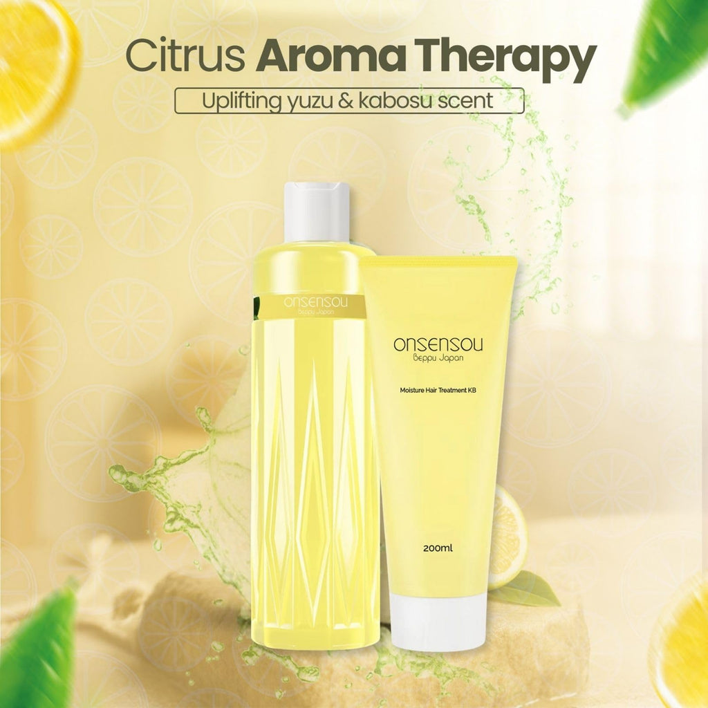ONSENSOU Curly Hair Set – Sulfate-Free Shampoo & Conditioner with Green Algae, Hot Spring Yeast, Kabasu Citrus