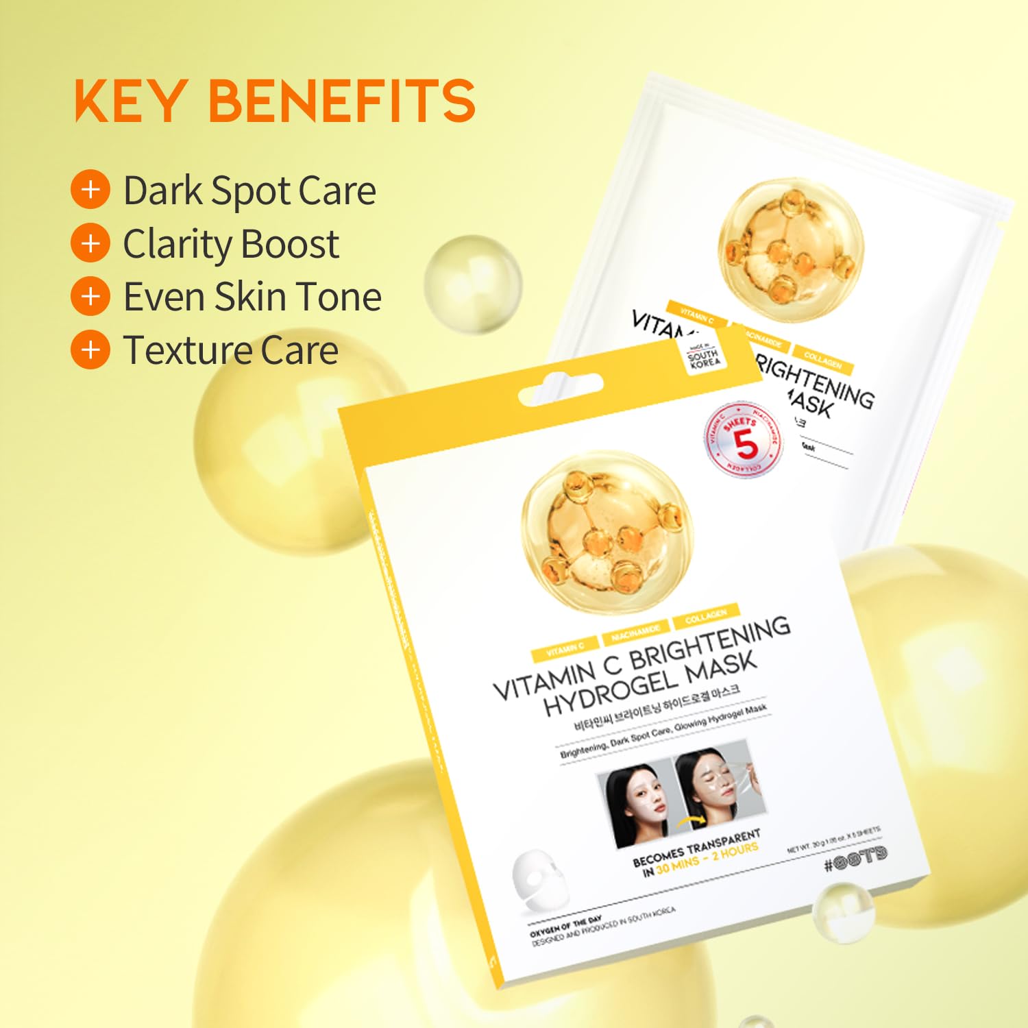 #OOTD Vitamin C Collagen Glutathione Hydrating & Firming Hydrogel Mask – Radiant Glow (5pcs)