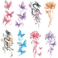 Oottati 8 Sheets Arm Temporary Tattoos – Waterproof, Colorful Butterfly, Flower & Dragon Pack