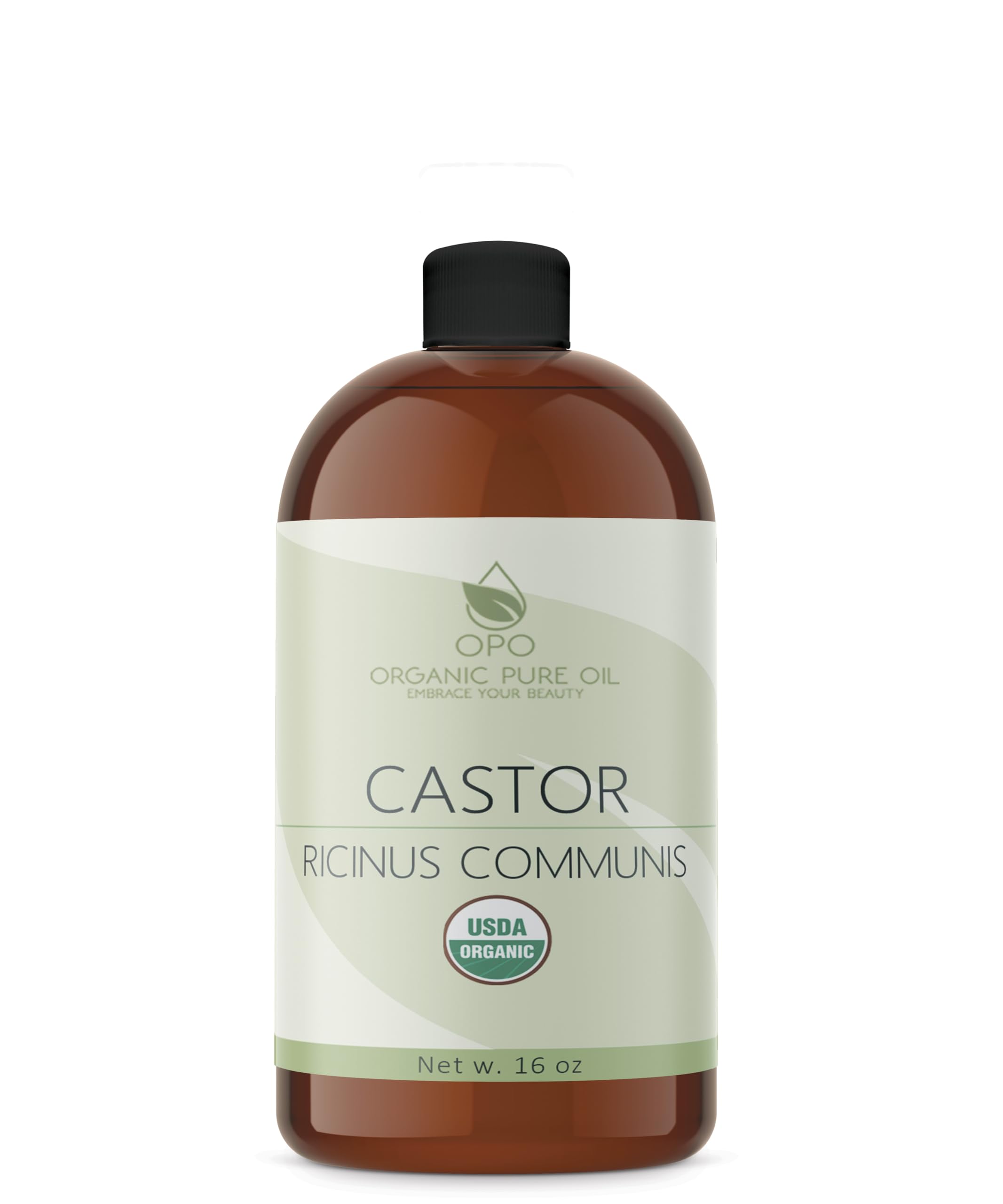 OPO Organic Castor Oil – 16 oz | USDA Organic, Cold-Pressed, Hexane-Free, Pure for Skin, Hair & Nails