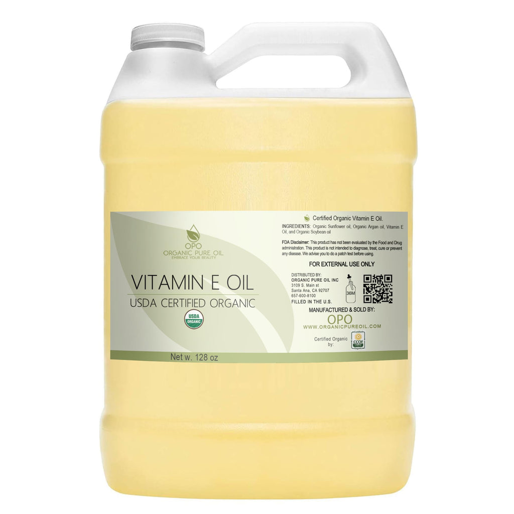 OPO Vitamin E Oil – Organic, Natural Vegan Cruelty-Free (128 oz / 1 gallon) Ultra-Pure Moisturizer for Skin, Hair & Nails