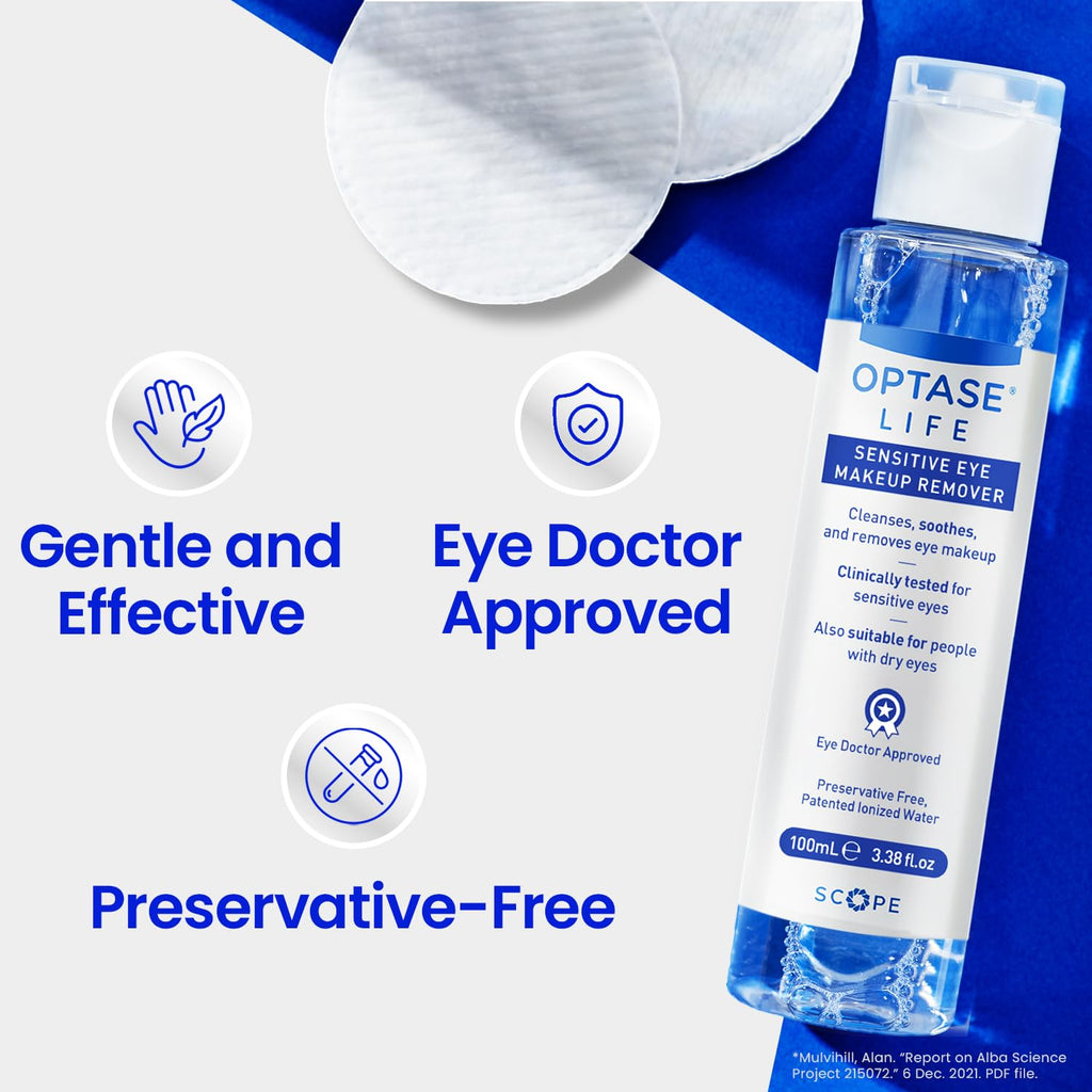Optase Life Sensitive Eye Makeup Remover – Gentle, Effective for All Skin Types | 100ml