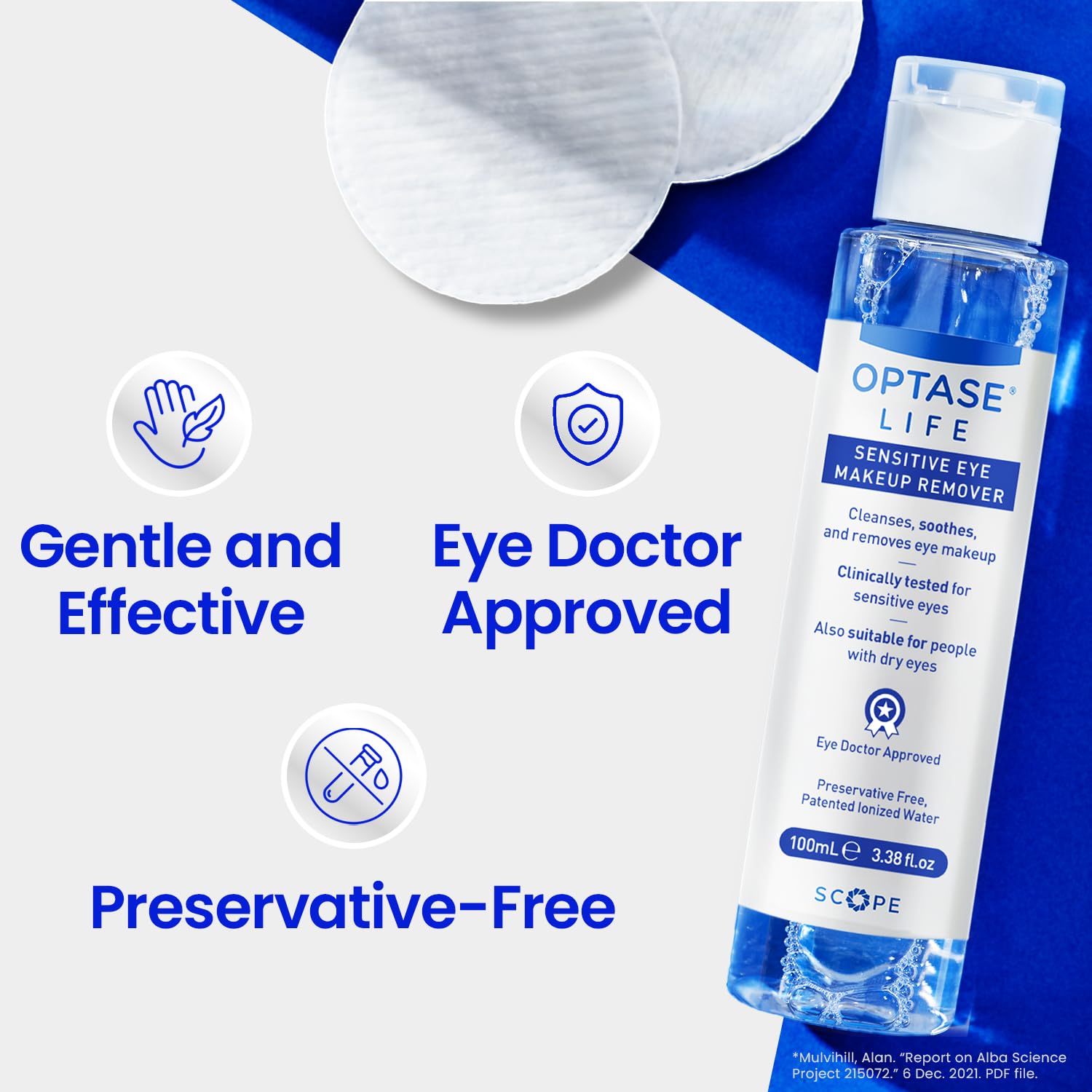 Optase Life Sensitive Eye Makeup Remover – Gentle, Effective for All Skin Types | 100ml