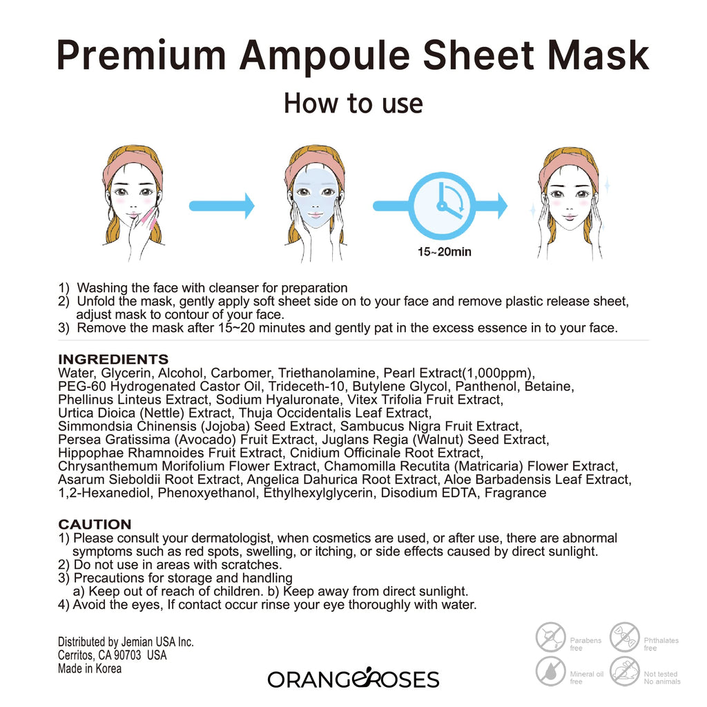 OBS lab Orangeroses 100 Pcs Combo Pack – Premium Korean Sheet Masks (10 Types)