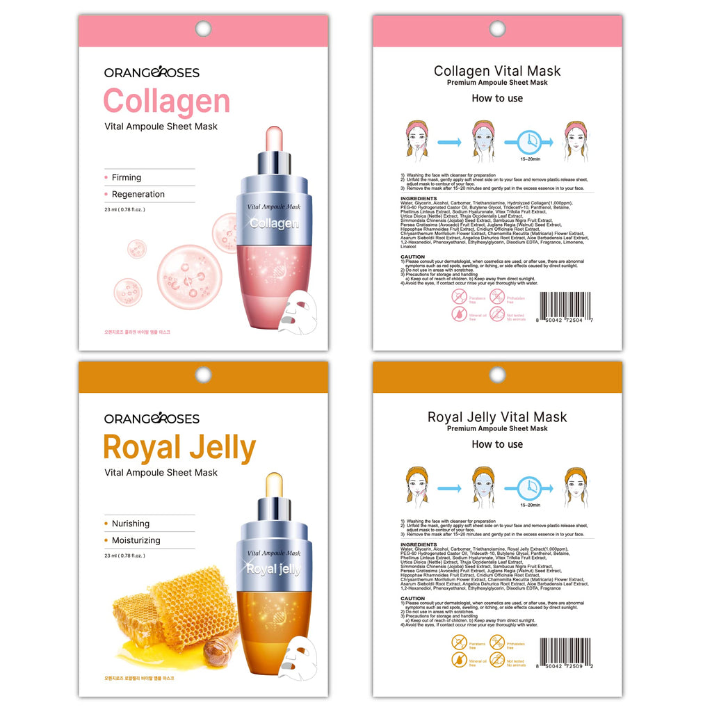 OBS lab Orangeroses 100 Pcs Combo Pack – Premium Korean Sheet Masks (10 Types)