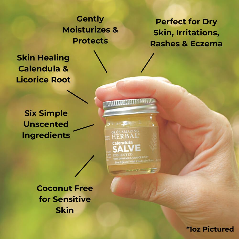 Ora's Amazing Herbal Calendula Skin Salve & Oil Set | Grapeseed Oil, Organic Licorice, Beeswax