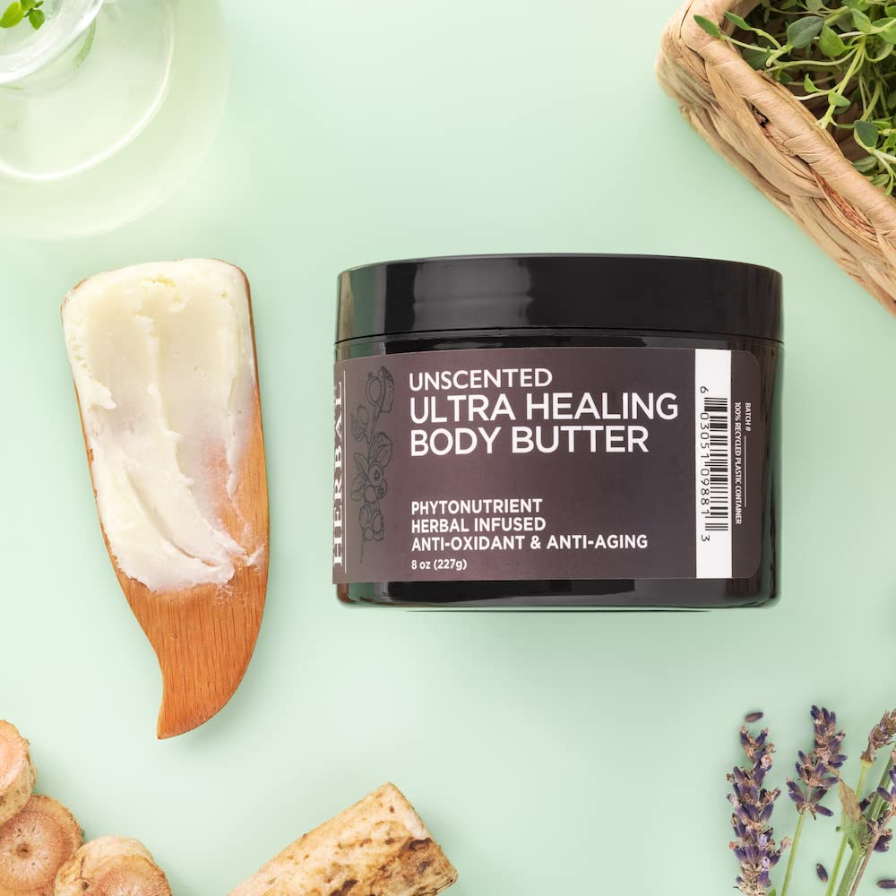 Ora's Amazing Herbal Ultra Healing Body Butter – Intensive Unscented Moisturizer (8 oz)
