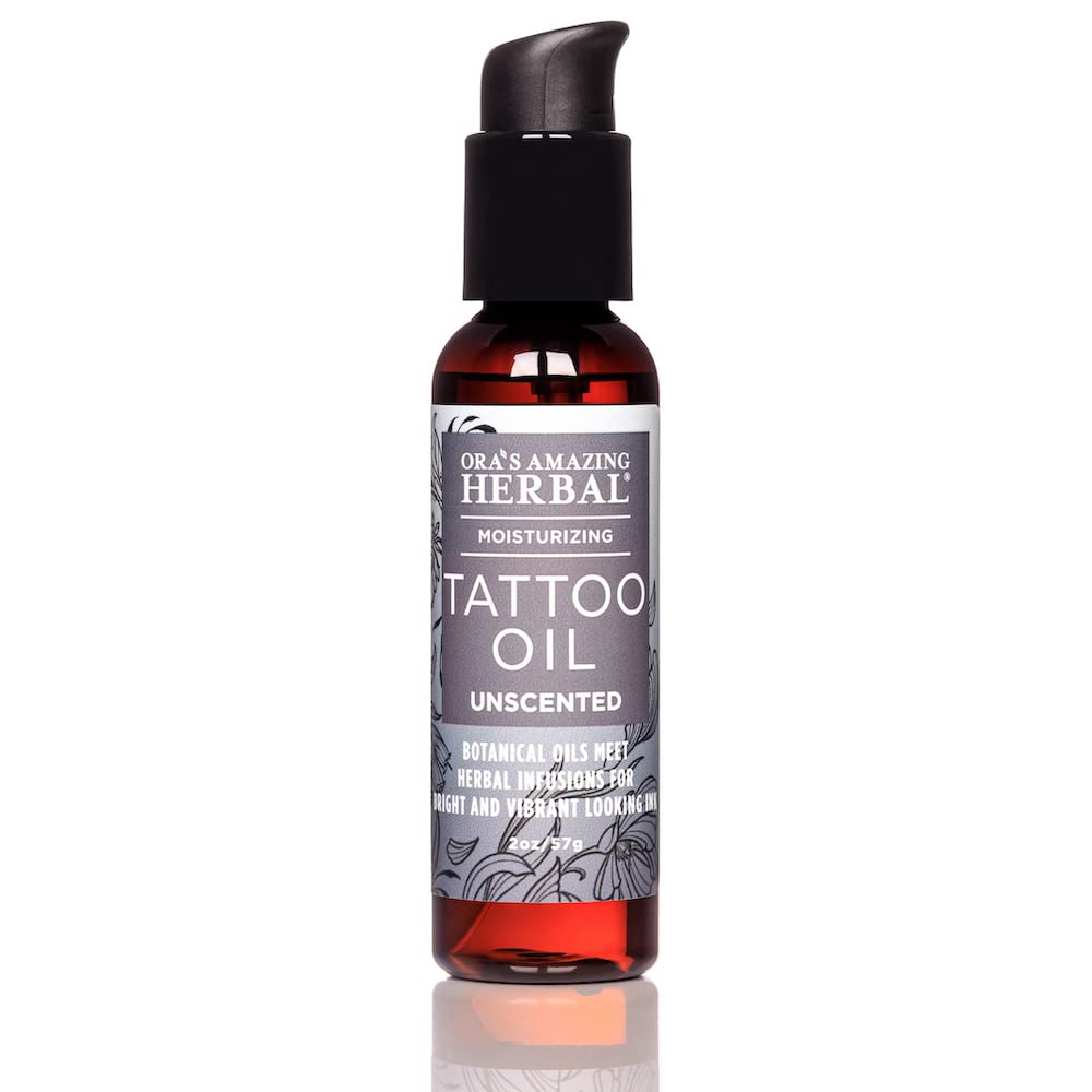 Ora's Amazing Herbal Unscented Tattoo Oil – Fragrance-Free Aftercare for Tattoos | 2 oz