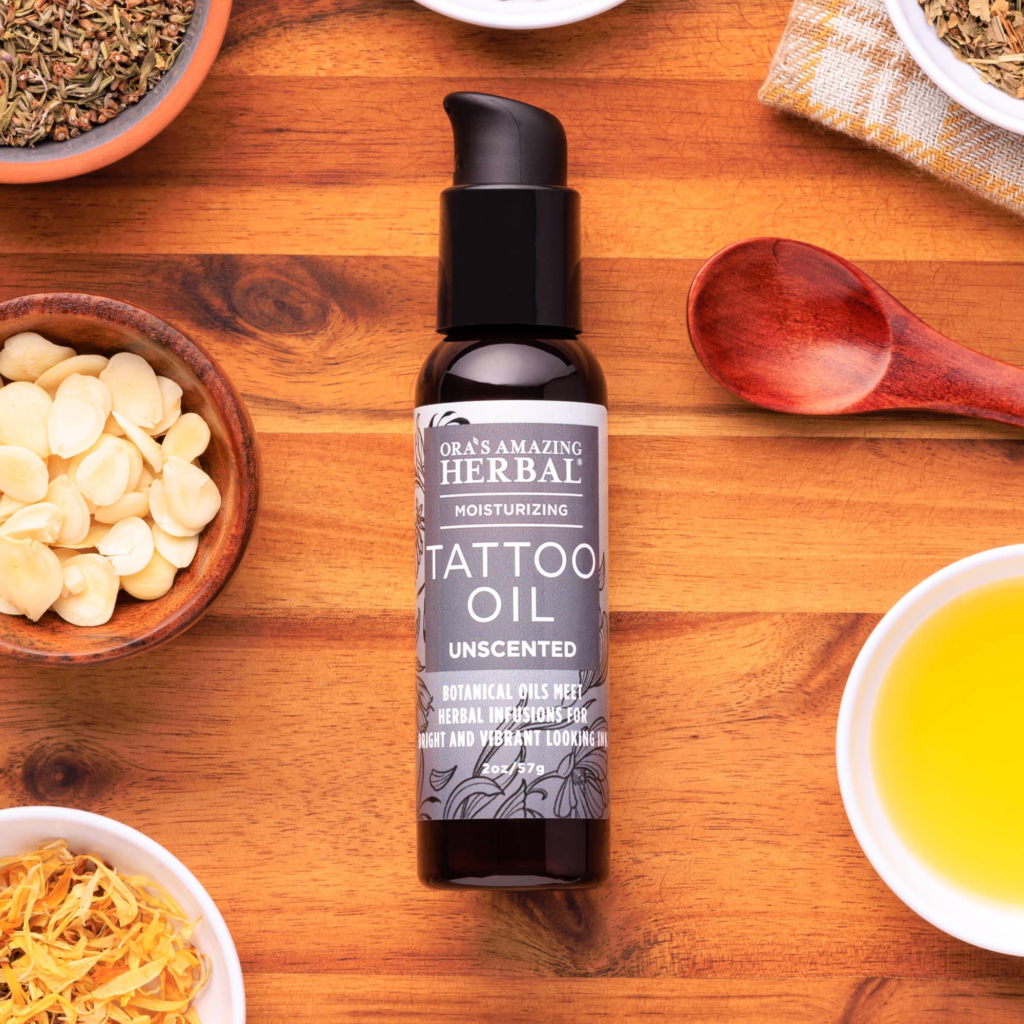 Ora's Amazing Herbal Unscented Tattoo Oil – Fragrance-Free Aftercare for Tattoos | 2 oz