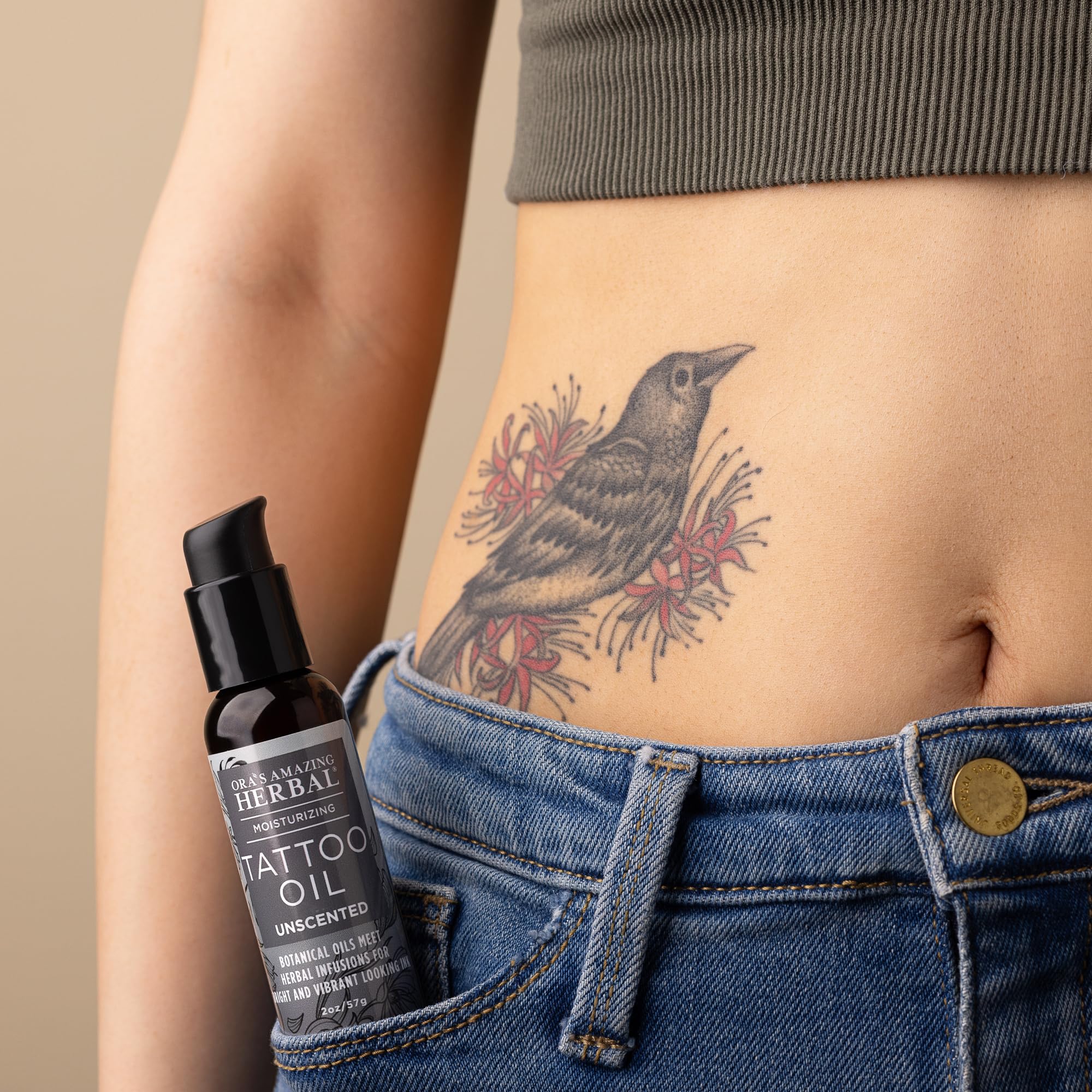 Ora's Amazing Herbal Unscented Tattoo Oil – Fragrance-Free Aftercare for Tattoos | 2 oz
