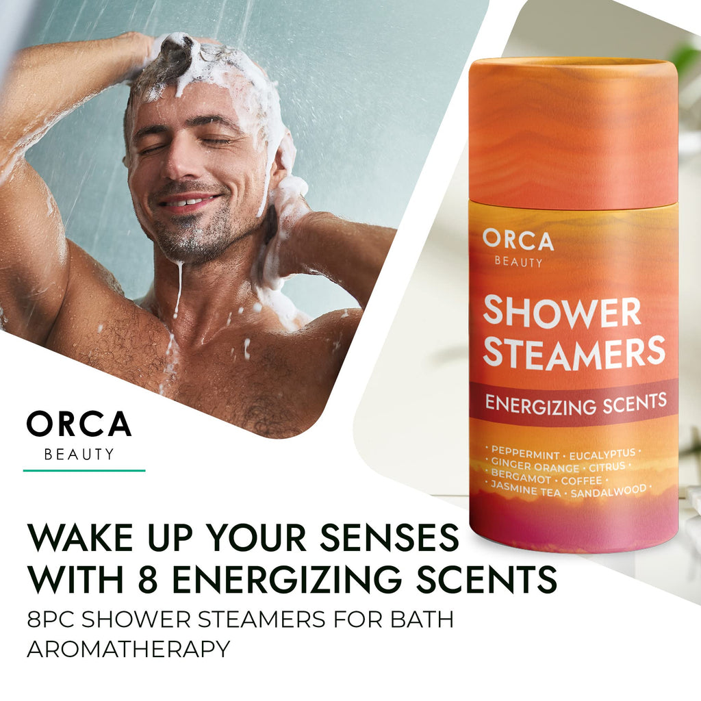 Orca Beauty Shower Steamers Aromatherapy – 8 Mood-Boosting Scents Gift Set