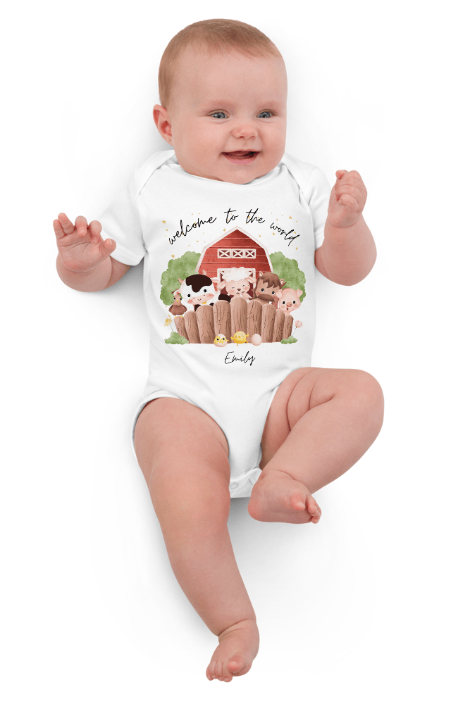 Welcome to the World Farm Animals (Personalised Name Bodysuit)