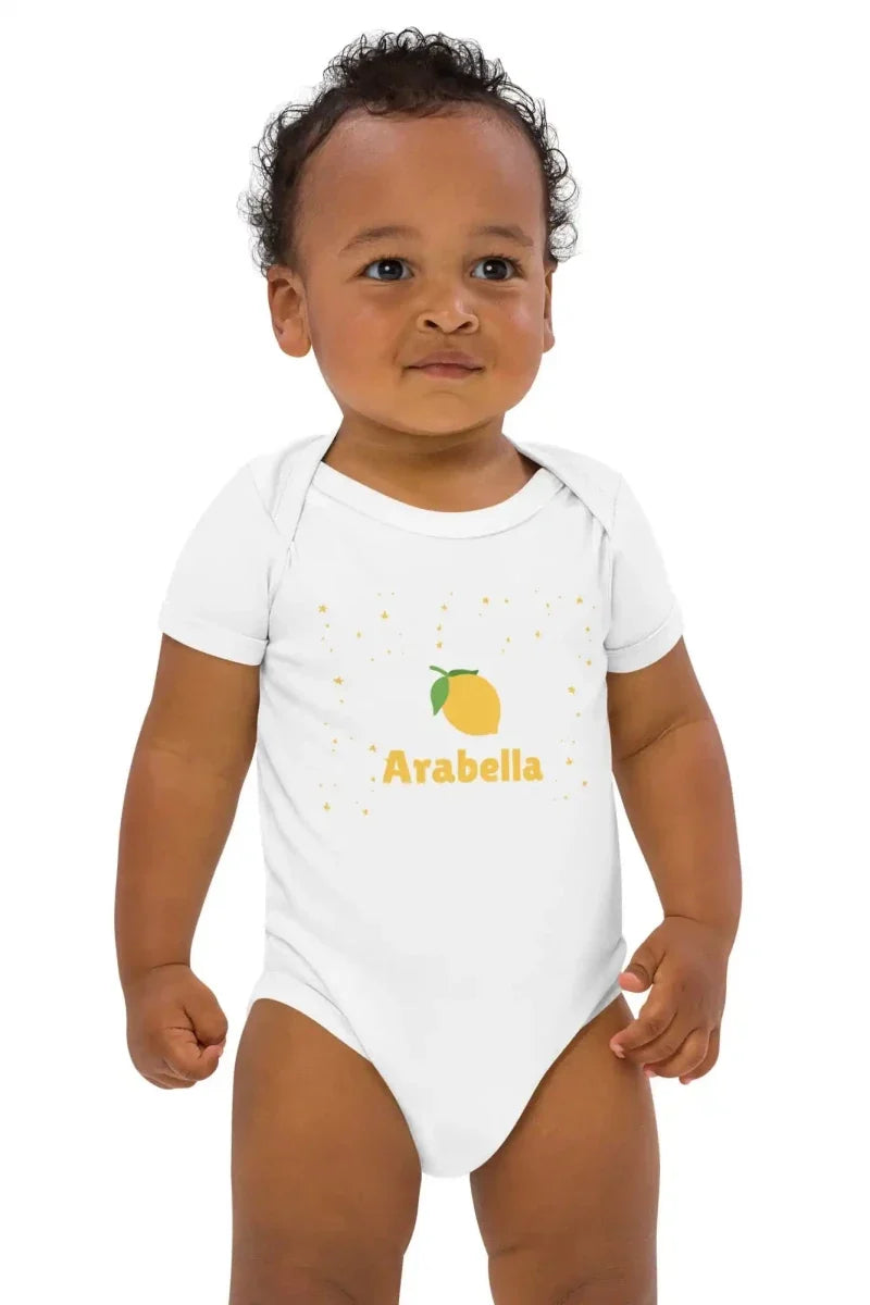 Custom Lemon Bodysuit In White