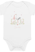 Stork Baby Girl Due Bodysuit White