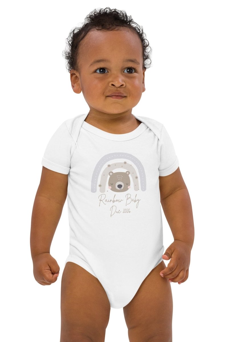 Neutral Bear Rainbow Baby Due Bodysuit