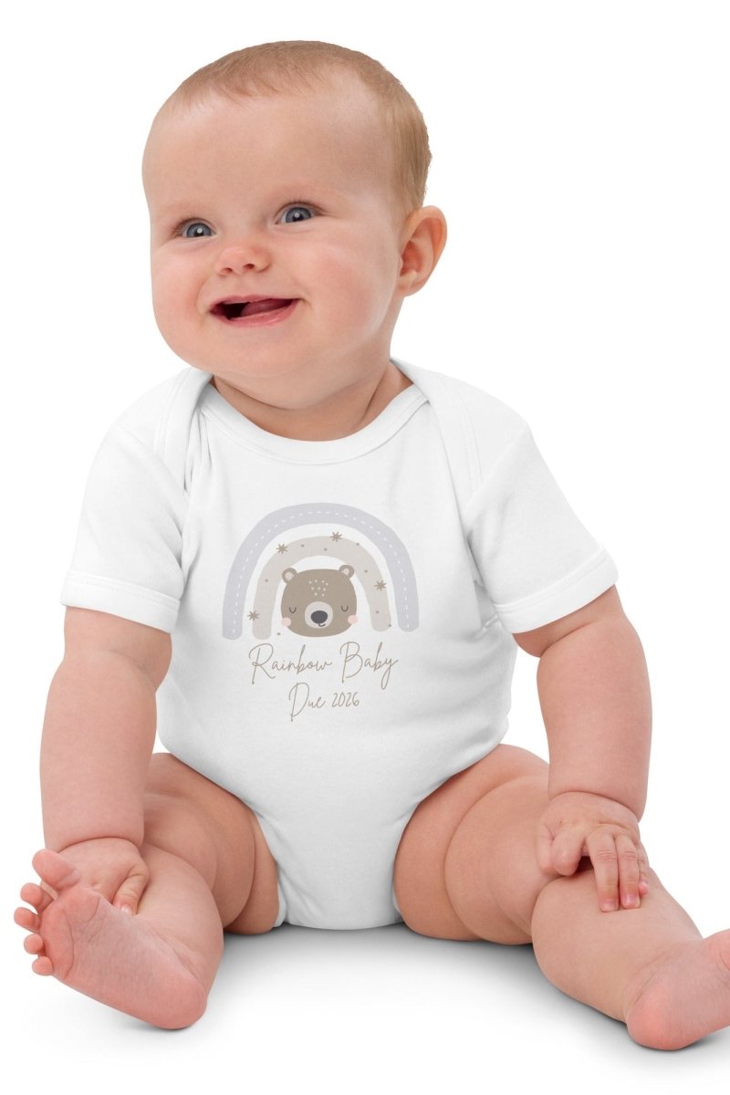 Neutral Bear Rainbow Baby Due Bodysuit