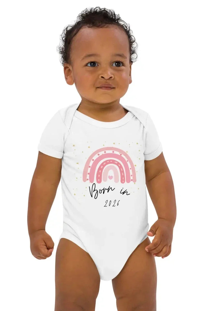 Born in 2026 Pink Personalised Bodysuit