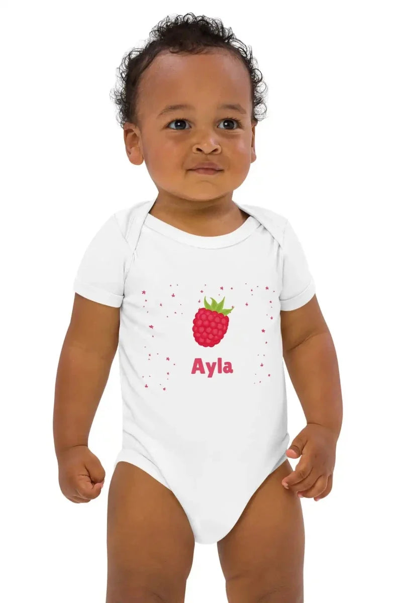 Personalized Raspberry Baby Bodysuit