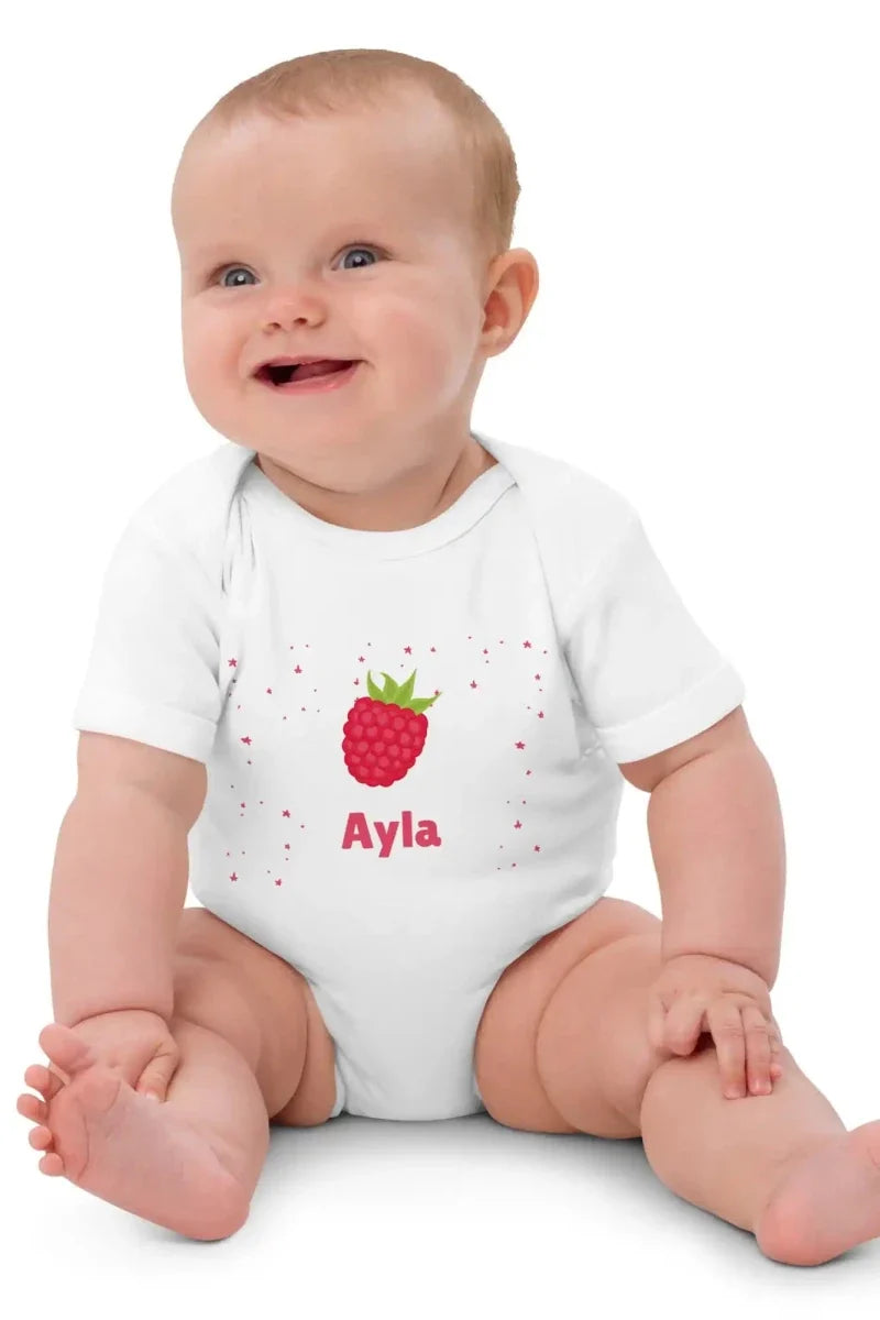 Personalized Raspberry Baby Bodysuit