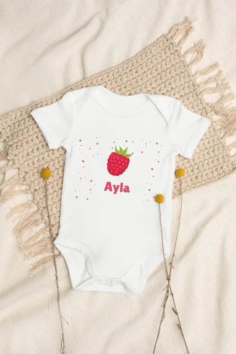 Personalized Raspberry Baby Bodysuit