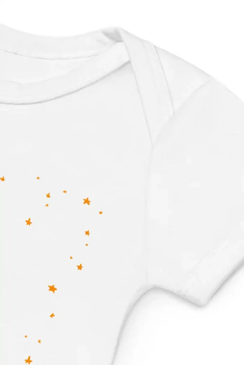 Orange Personalised Bodysuit in White