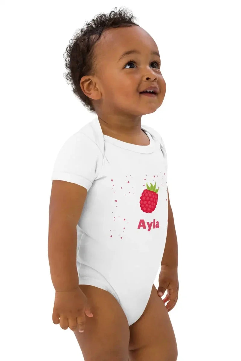 Personalized Raspberry Baby Bodysuit