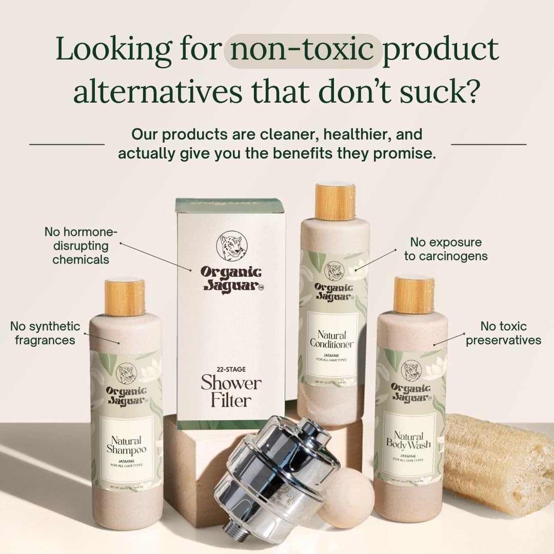 Organic Jaguar Natural Shampoo — Sulfate-Free with Castor Oil, Jasmine, Glycerin, Aloe Vera | 13.5 fl oz