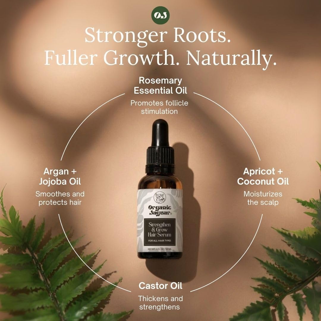 Organic Jaguar Organic Hair Serum – Nourish & Strengthen All Hair Types (2 oz)