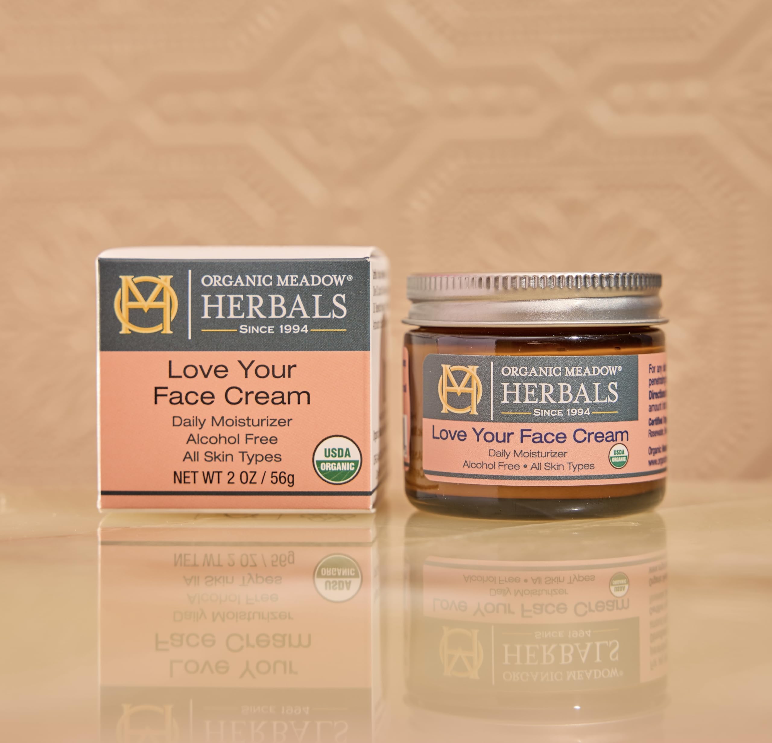 Organic Meadow Herbals Love Your Face Cream – USDA Organic Rich Facial Moisturizer (2oz) | All Skin Types | Woman-Owned