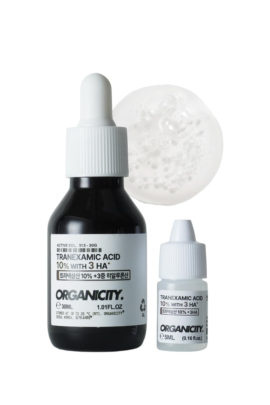 Organicity Tranexamic Acid 10% + 3x Hyaluronic Acid 1% Serum – 1.01 fl oz + 0.16 fl oz | Korean Skincare for Even Tone