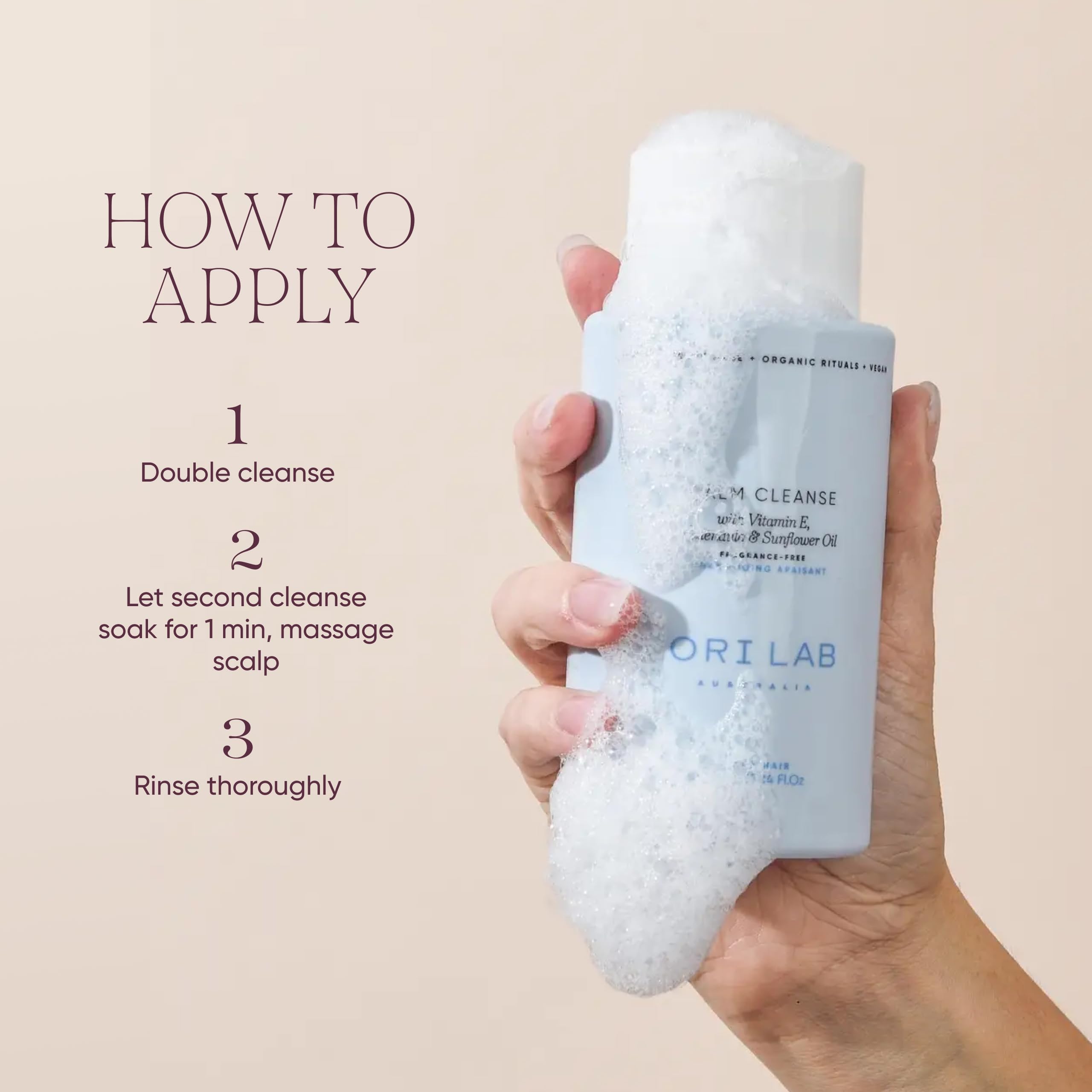ORI LAB Calm Cleanse 300ml – Fragrance-Free Gentle Hair & Scalp Cleanser
