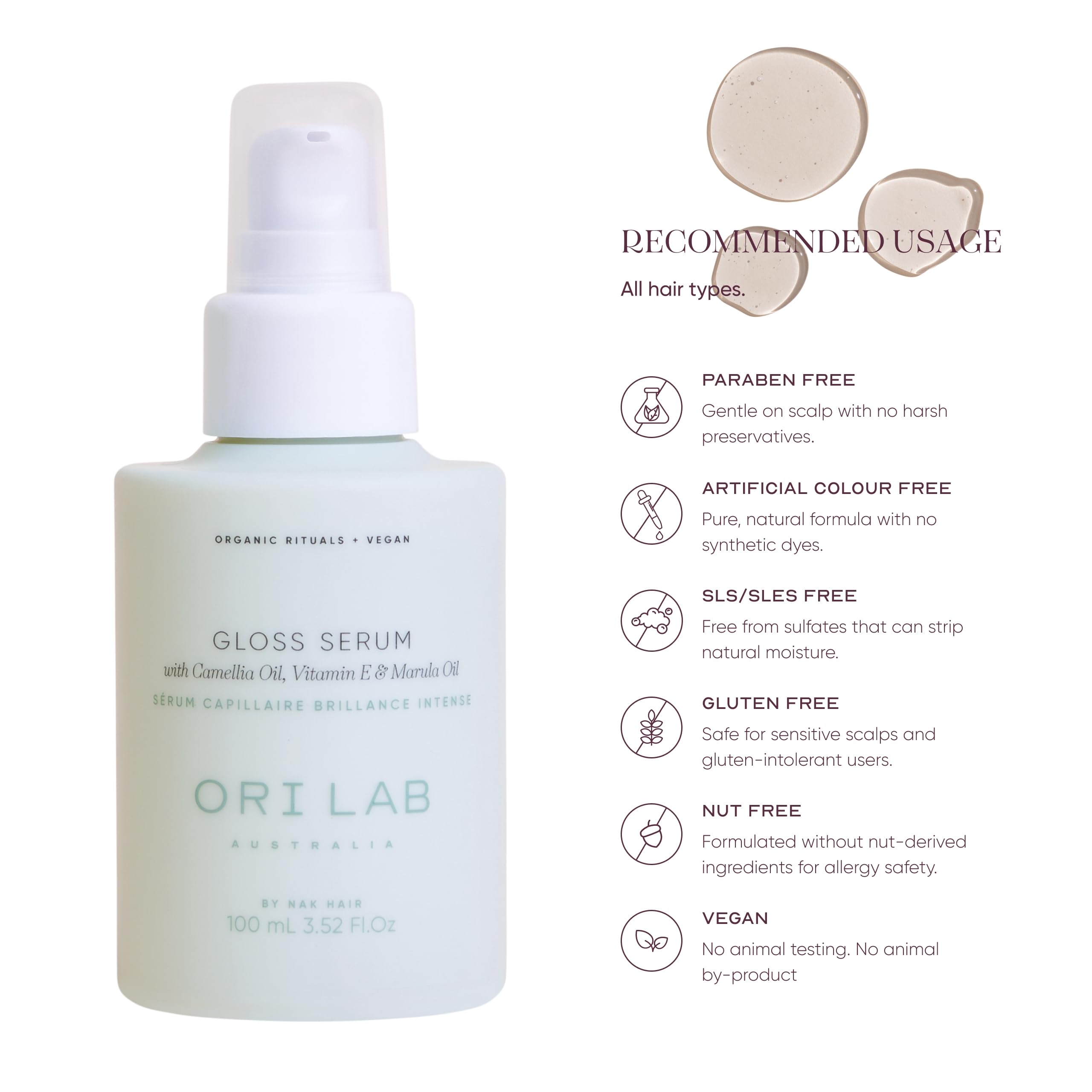 ORI LAB Gloss Serum 100ml — Luxe Hair Oil-Serum Hybrid for Smooth, Shiny Hair