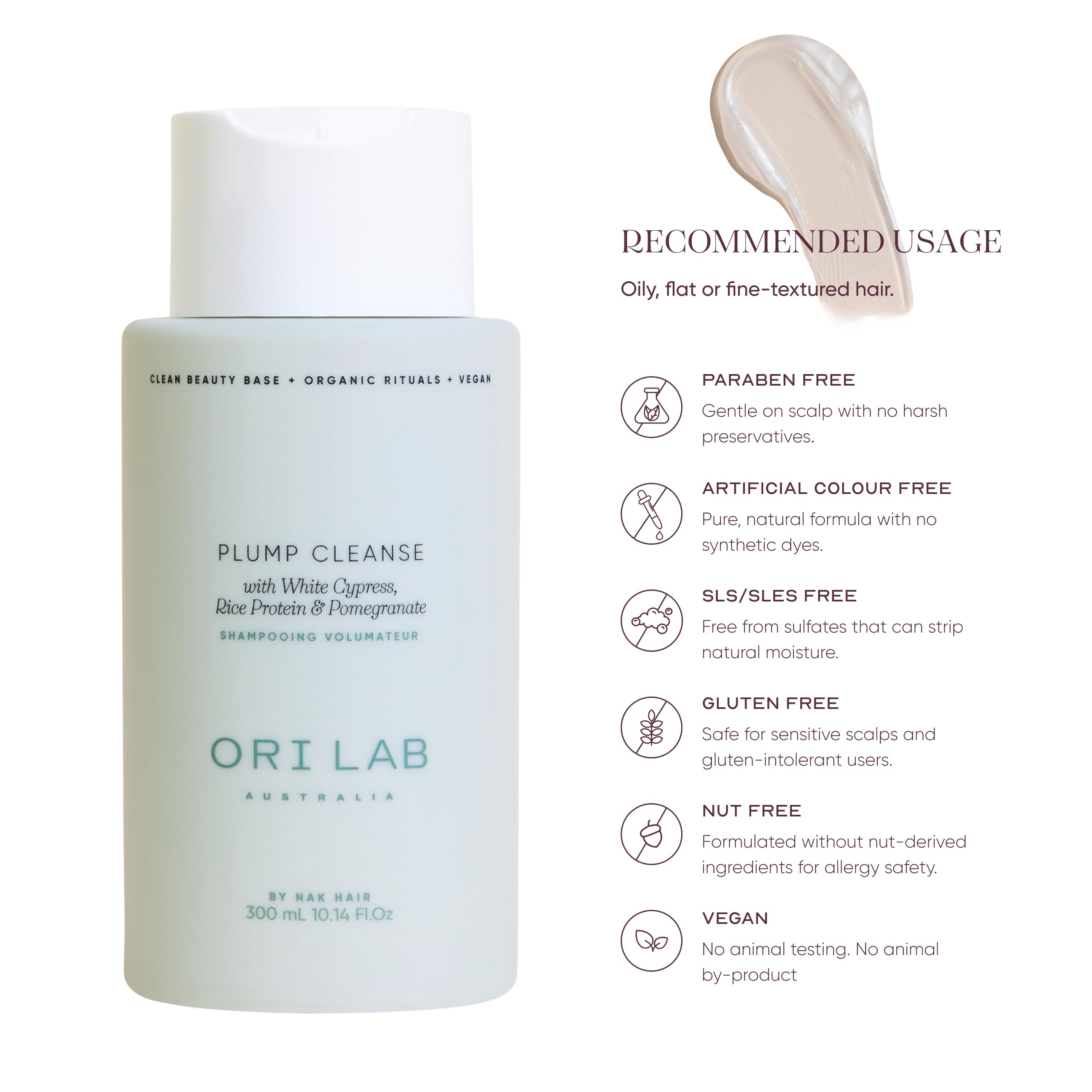 ORI Lab Plump Cleanse 300ml – Volumizing Shampoo for Fine Hair | ORI LAB Clean Beauty