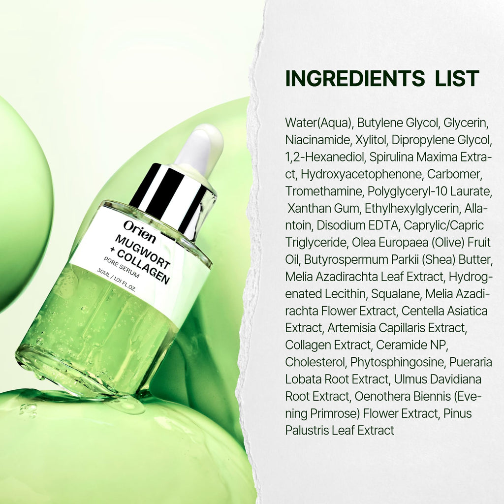Orien Mugwort Collagen Pore Serum – Lightweight Hydration for Radiant, Balanced Skin | 1.01 fl oz