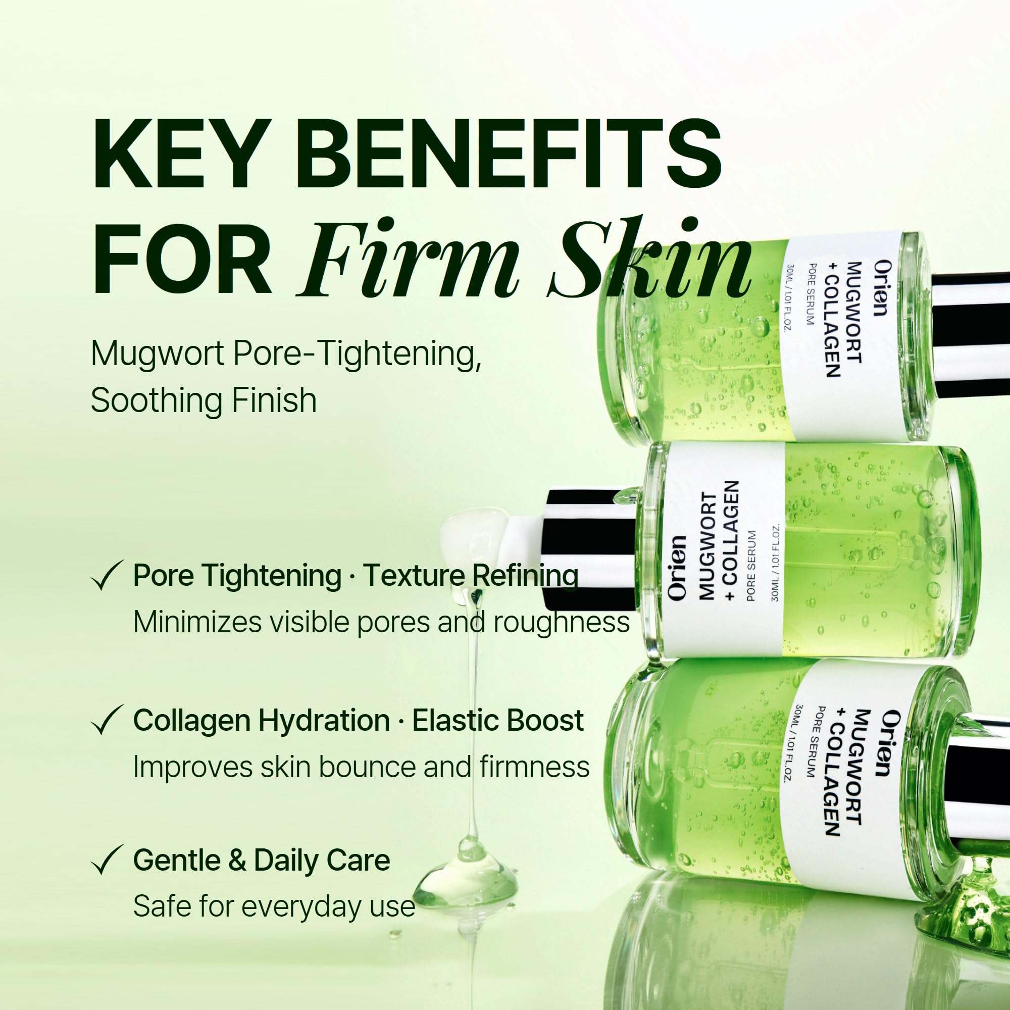 Orien Mugwort Collagen Pore Serum – Lightweight Hydration for Radiant, Balanced Skin | 1.01 fl oz