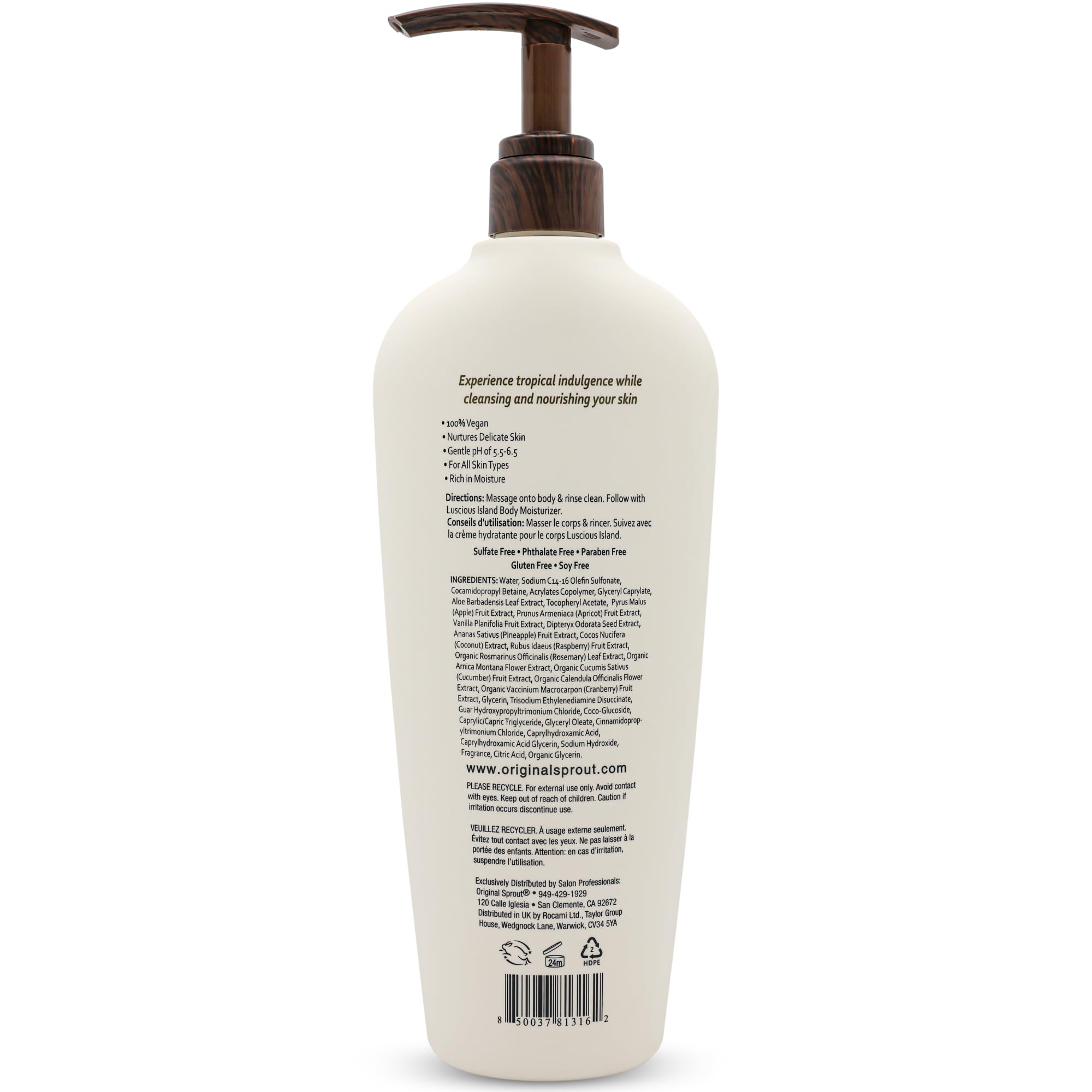 Original Sprout Island Bliss Moisturizing Body Wash – Calendula, Rosemary, Coconut Mango