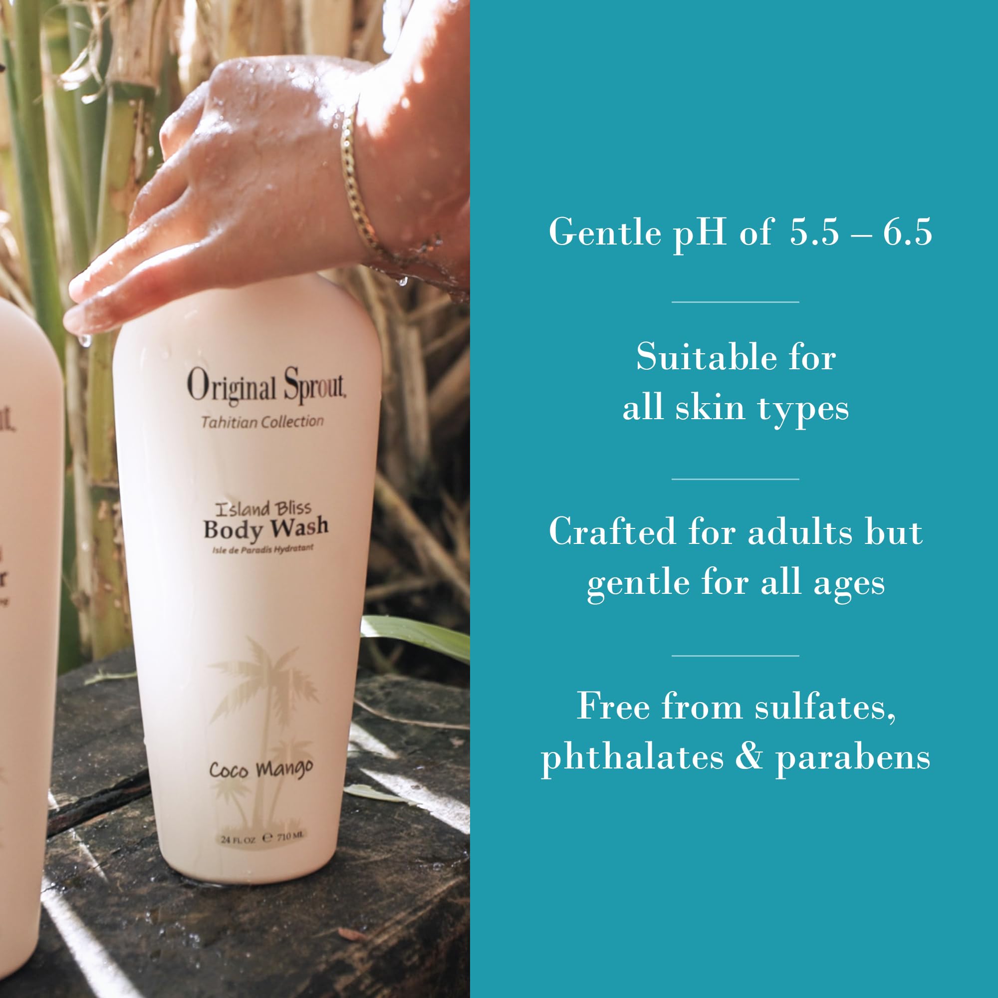 Original Sprout Island Bliss Hydrating Body Wash – Sulfate-Free, Coconut Mango, All Skin Types