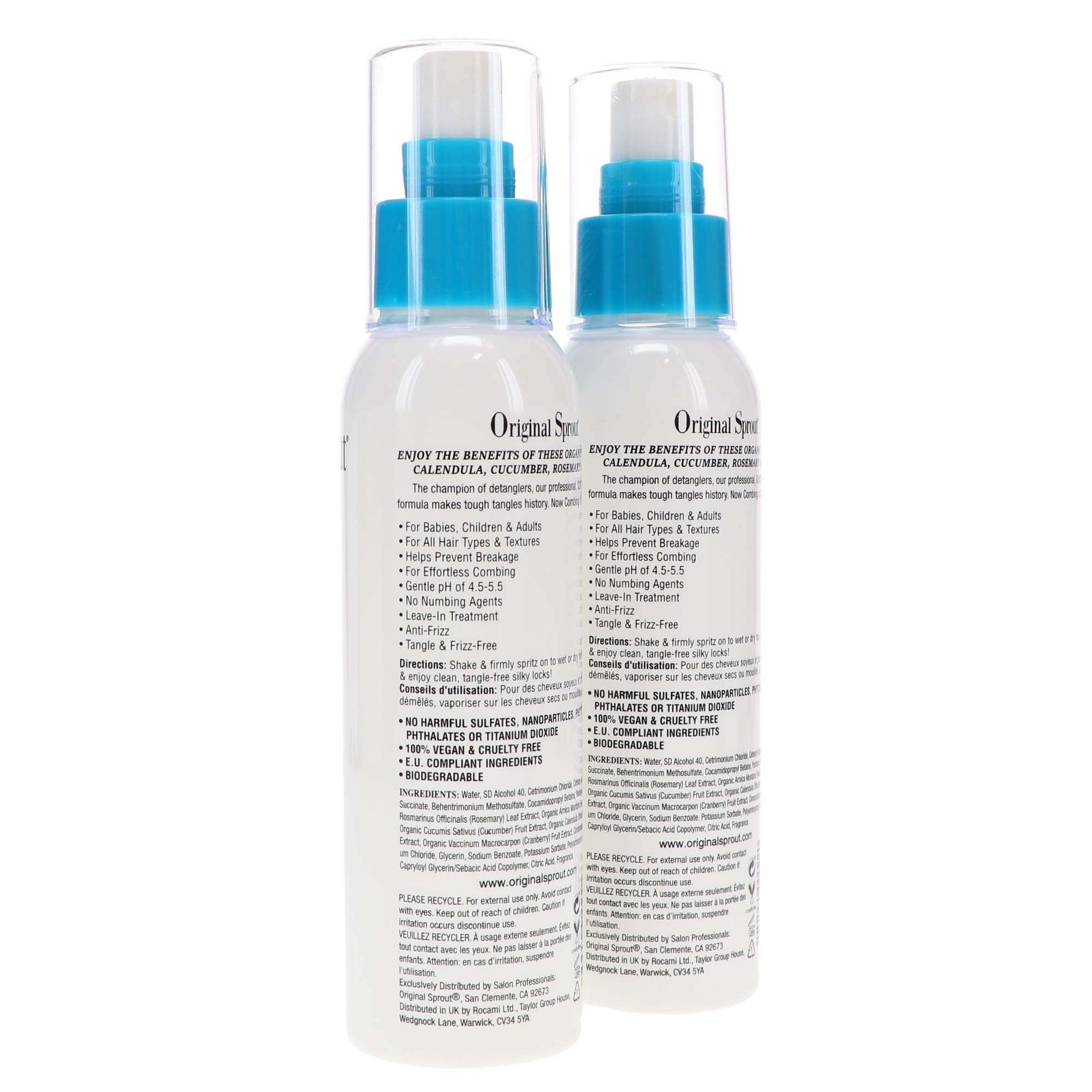 Original Sprout Miracle Detangler – All Hair Moisturizer & Leave-In Spray, 4 oz (2 Pack)