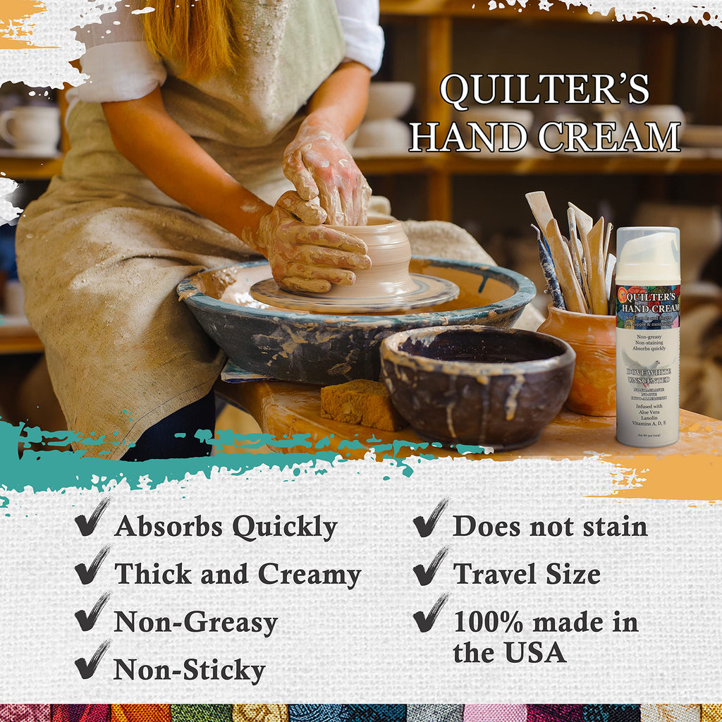 Original Udder Balm Quilter's Hand Cream — Dove White Unscented, USA-Made Ultra-Hydrating Non-Greasy Hand Lotion (5 oz)