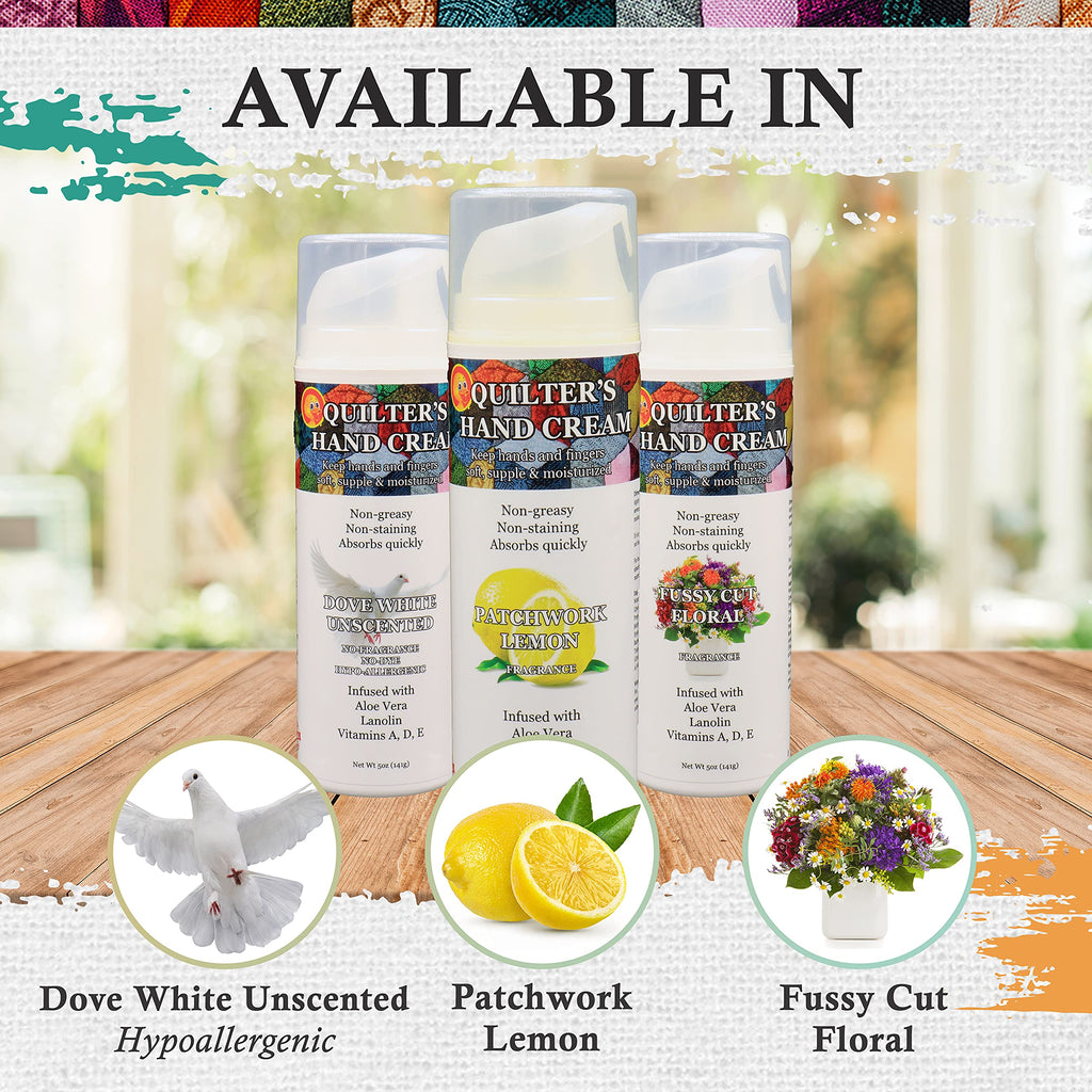 Original Udder Balm Quilter's Hand Cream — Dove White Unscented, USA-Made Ultra-Hydrating Non-Greasy Hand Lotion (5 oz)