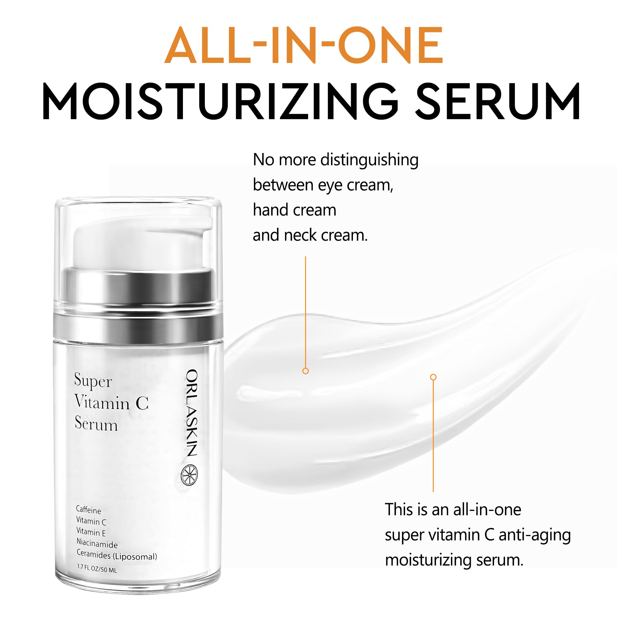 ORLASKIN Super Vitamin C Serum for Women Over 70 – Brightening, Hydration & Gentle Anti Aging 1.7 fl oz