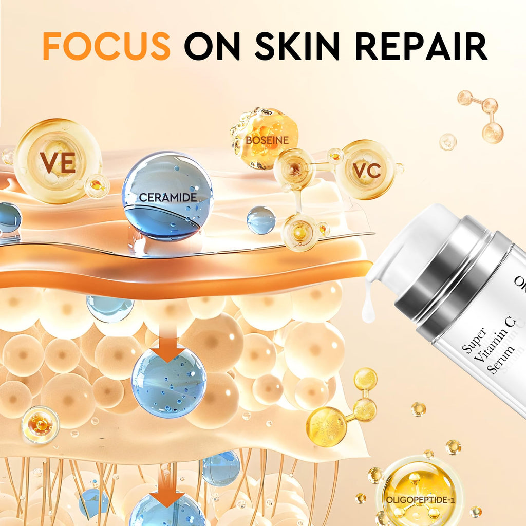 ORLASKIN Super Vitamin C Serum for Women Over 70 – Brightening, Hydration & Gentle Anti Aging 1.7 fl oz