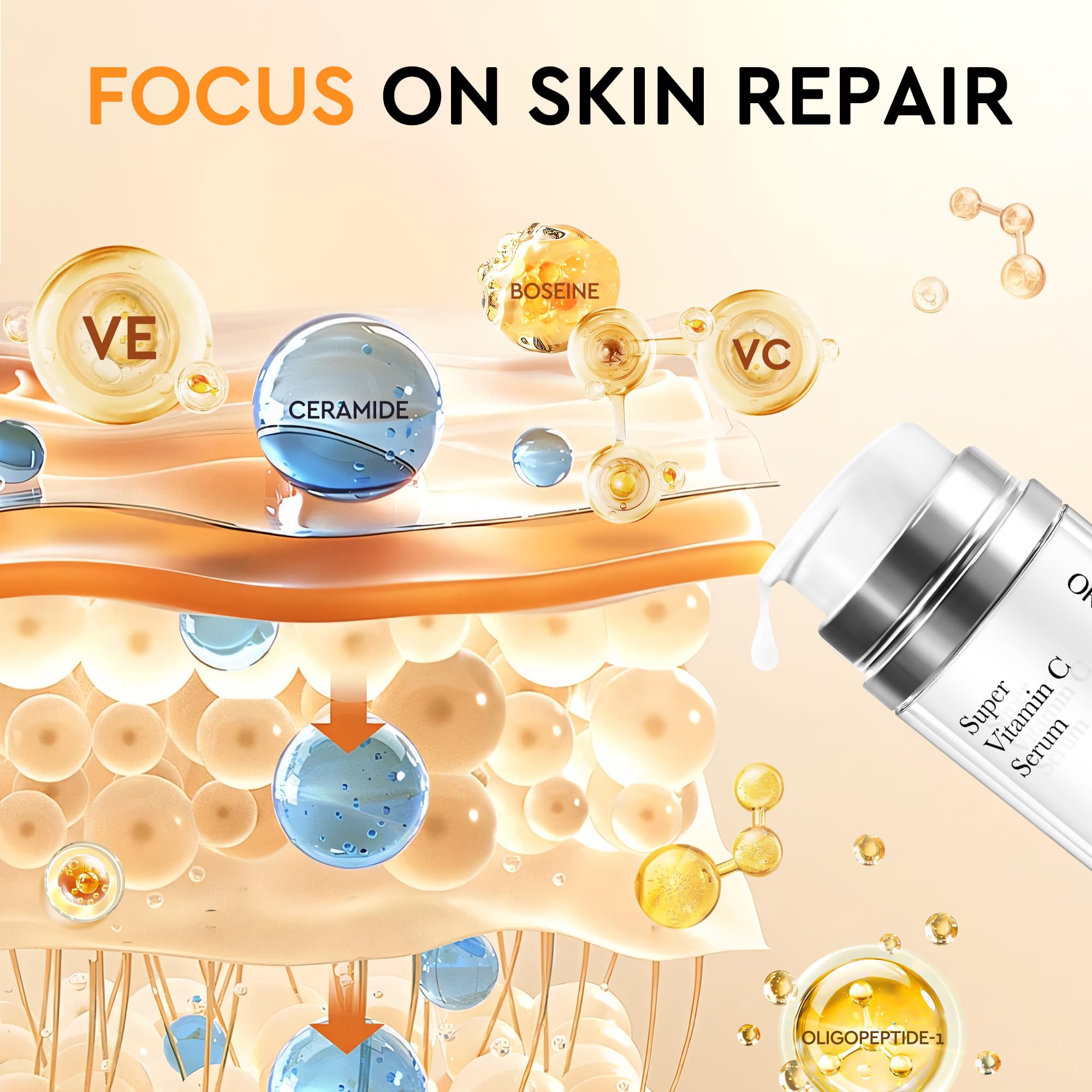 ORLASKIN Super Vitamin C Serum for Women Over 70 – Brightening, Hydration & Gentle Anti Aging 1.7 fl oz