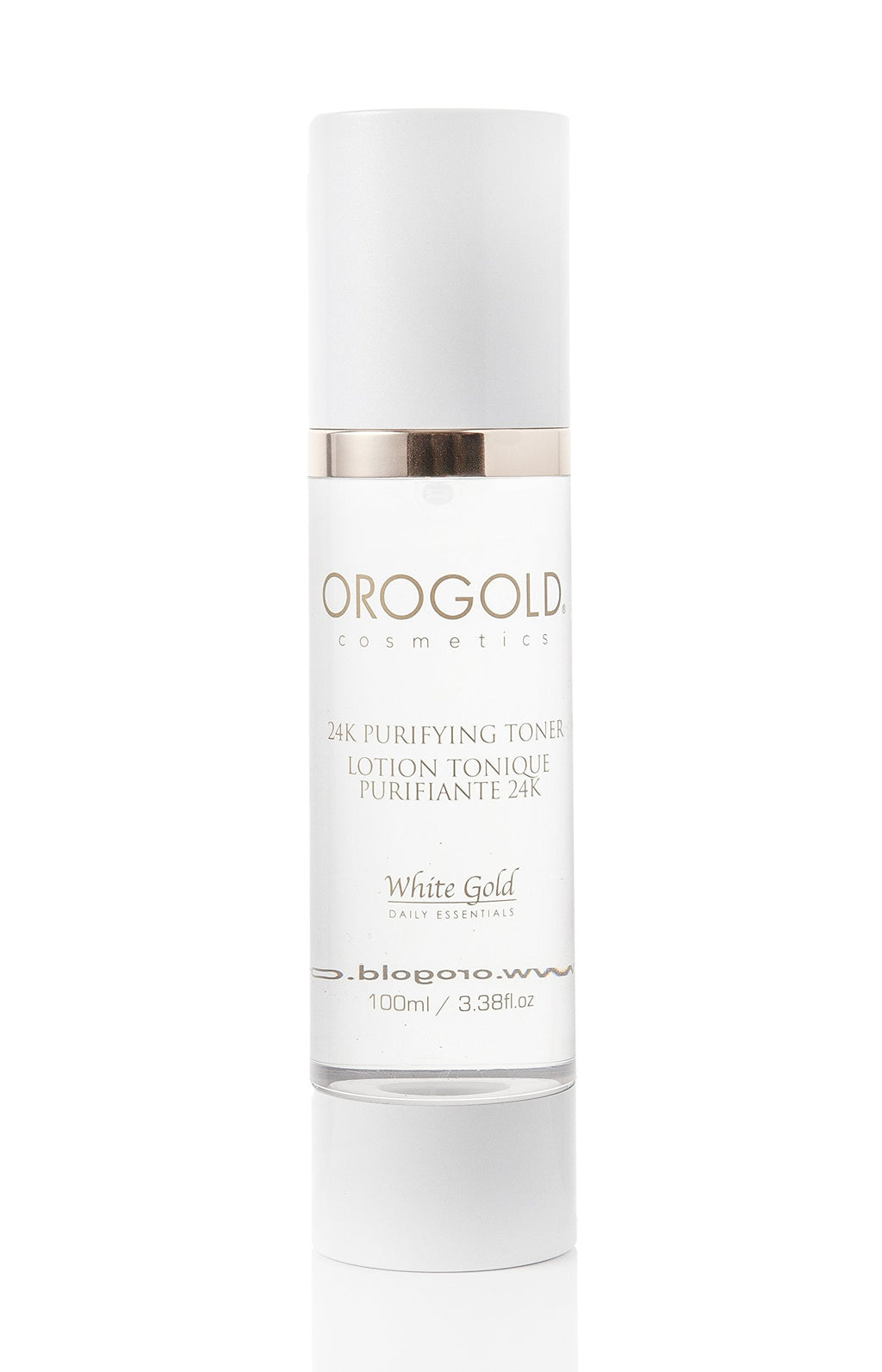 Orogold White Gold 24K Purifying Facial Toner – 100 ml / 3.38 fl oz with Aloe Vera, Chamomile & Gold