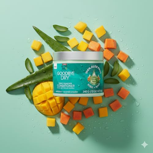 ORS Olive Oil Goodbye Dry Thirst Quencher Conditioner – Aloe, Mango & Papaya, Moisturizes & Softens All Hair Types (12 oz)