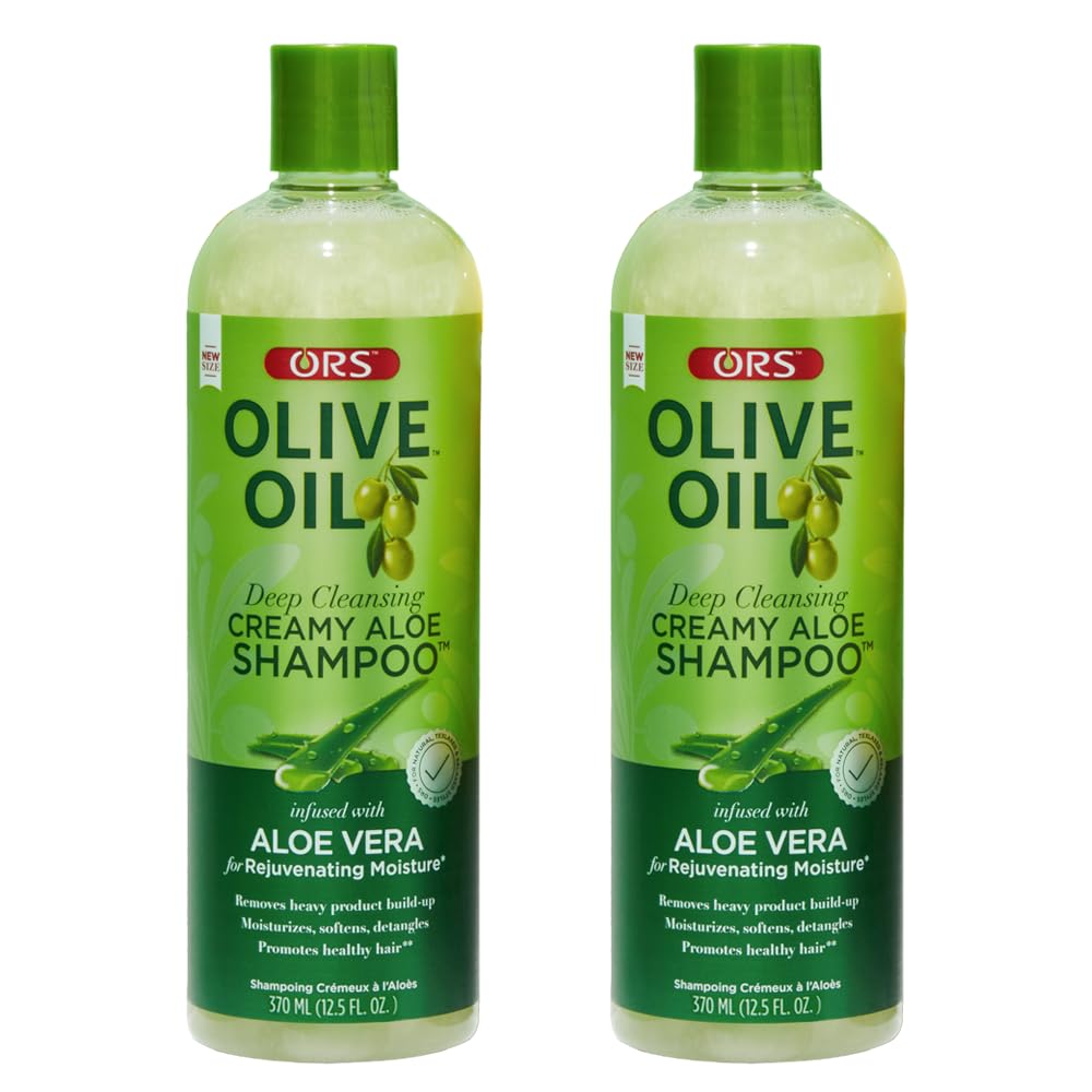 ORS Olive Oil Moisture Restore Creamy Aloe Shampoo with Aloe Vera – 12.5 oz (Pack of 2)